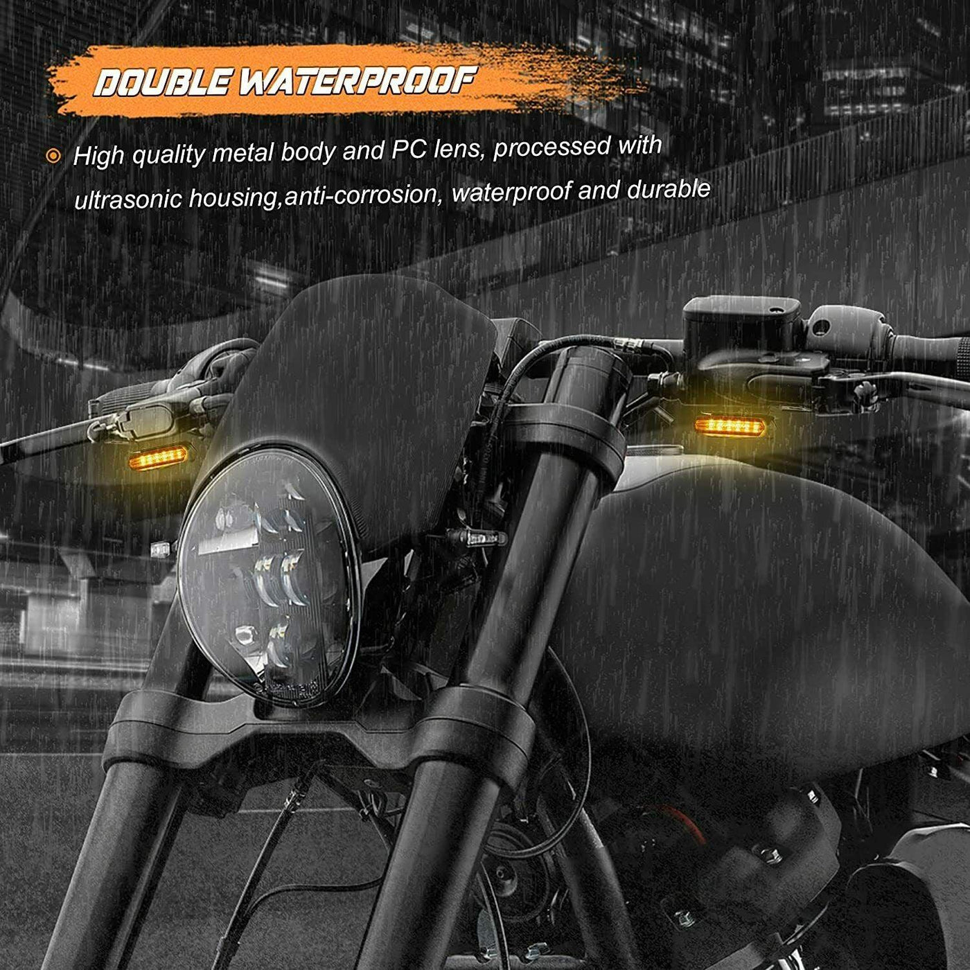 2X Chrome Handlebar LED Turn Signals Blinker Light For Harley Sportster 1200 883 - Moto Life Products