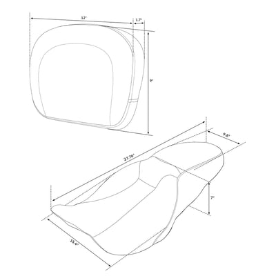 Driver Passenger Seat Backrest Pad Fit For Harley Touring Road King FLHR 09-21 - Moto Life Products