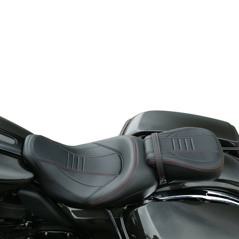Black Driver Passenger Seat Fit For Harley Touring Road King Glide 2009-2022 18 - Moto Life Products