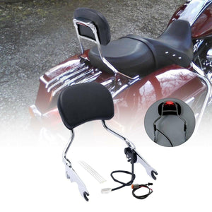 Chrome Sissy Bar Backrest Upright Brake Light Fit For Harley Road King 09-13 12 - Moto Life Products