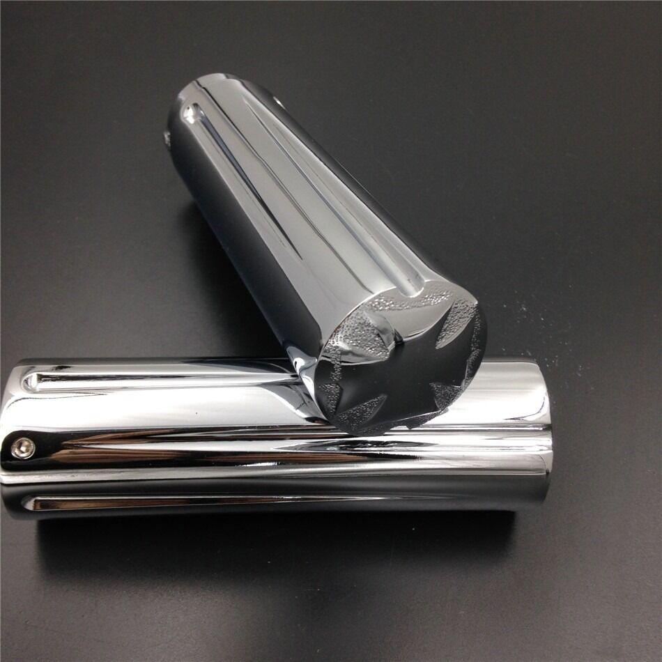 Motorcycle chrome Cross End Style 7/8" inch  Hand Grips For Honda Suzuki Kawasak - Moto Life Products