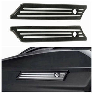 Black CNC Saddlebag Latch Covers For Harley Road King Electra Street Glide 14-20 - Moto Life Products