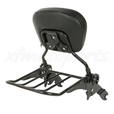 Black/Chrome Detachable Sissy Bar Luggage Rack Fit For Harley Touring 2009-2021 - Moto Life Products