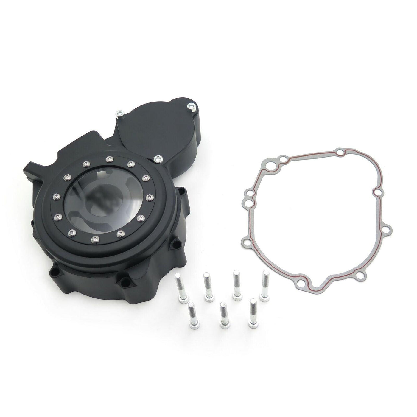 Black Left Engine Stator Cover See Thru For Suzuki 06-16 GSXR 600 750 Gasket cle - Moto Life Products