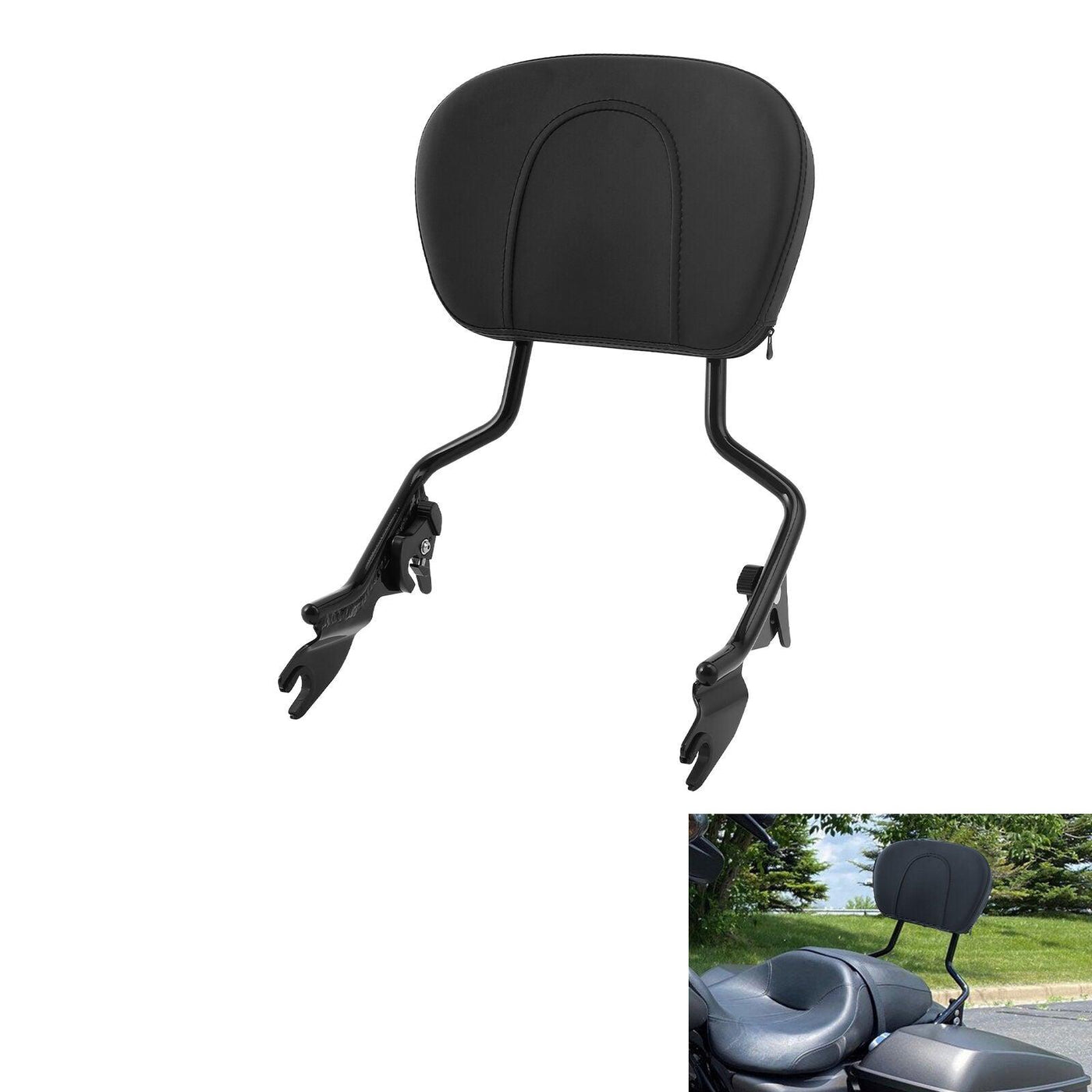 Detachable Passenger Backrest Pad Sissy Bar Fit For Harley Street Glide 09-22 19 - Moto Life Products