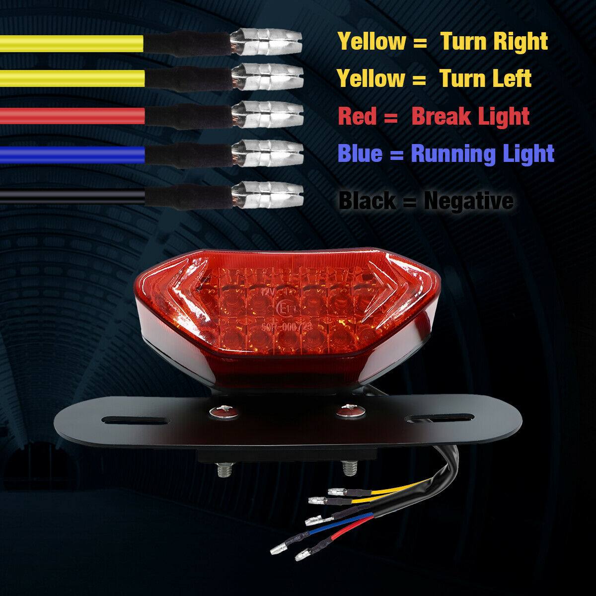 Universal Motorcycle LED Turn Signals Brake Integrated License Plate Tail Light - Moto Life Products