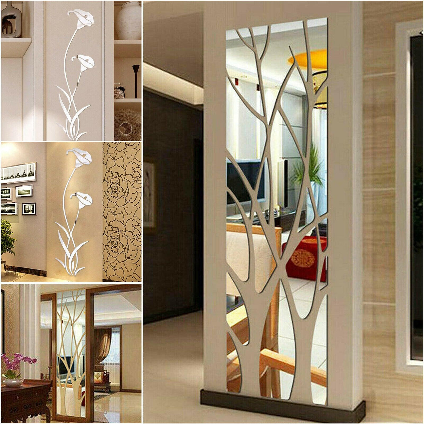3D Mirror Tree Art Removable Wall Sticker Acrylic Mural Decal Home Room Decor - Moto Life Products