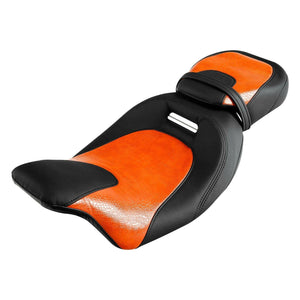 Black & Orange Driver Passenger Seat For Harley Electra Street Glide 2009-2022 - Moto Life Products