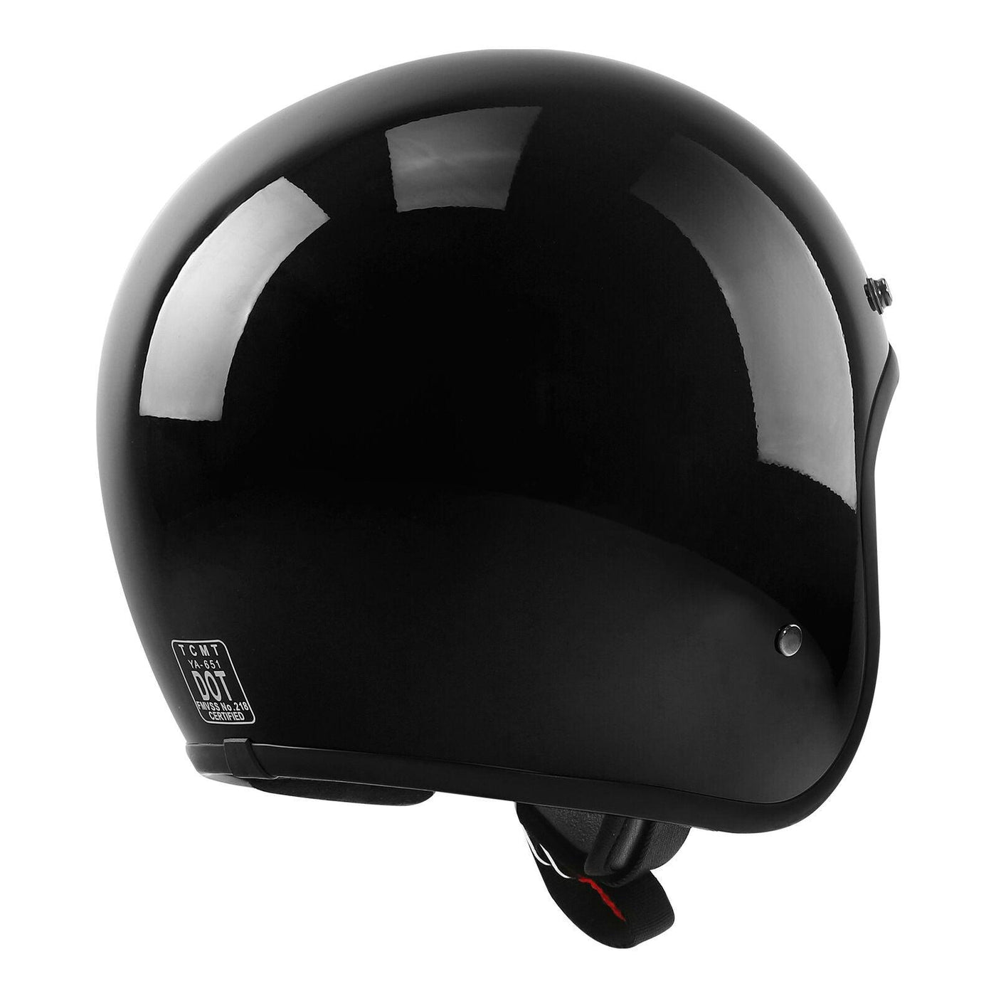 DOT 3/4 Open Face Helmet Adult Retro Vintage Black Motocross Scooter Bike M-XXL - Moto Life Products