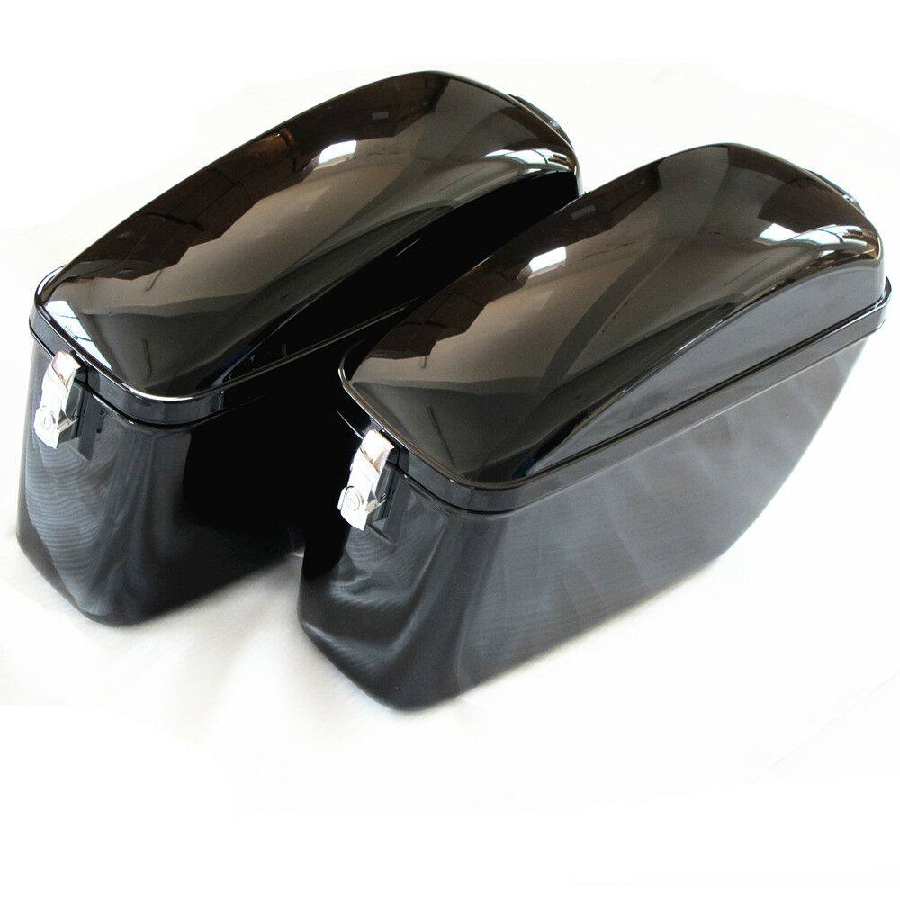 Universal Hard Saddle Bag W/ Brackets For Harley Honda Yamaha Motorcycle - Moto Life Products