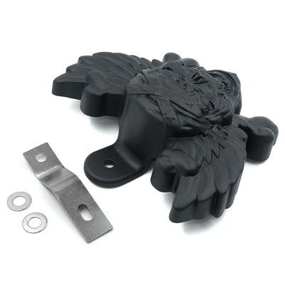 Black Skull Horn Cover For 92-20 Harley w/Side Mount "Cowbell" All V-Rod's - Moto Life Products