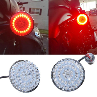1157 RED LED Brake Tail Turn Signal Light + Smoke Lens Cover For Harley Davidson - Moto Life Products