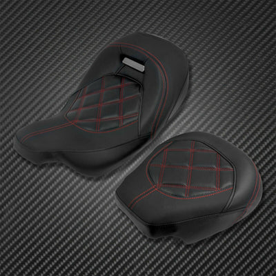 Two Pieces Driver Passenger Seat Fit For Harley Touring Road Glide 2009-2021 - Moto Life Products