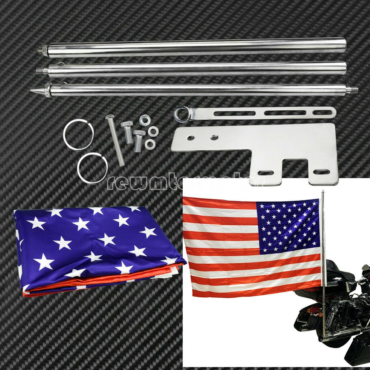 Motorcycle Flag Pole Luggage Rack Mount Fit For Harley Touring FLHR Dyna Softail - Moto Life Products
