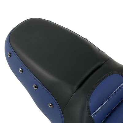 Black Blue Driver Passenger Seat Fit For Harley Touring Road Tri Glide 2009-2021 - Moto Life Products