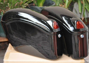 Universal Black Hard Saddlebags Trunk luggage For Harley Davidson Sportster - Moto Life Products