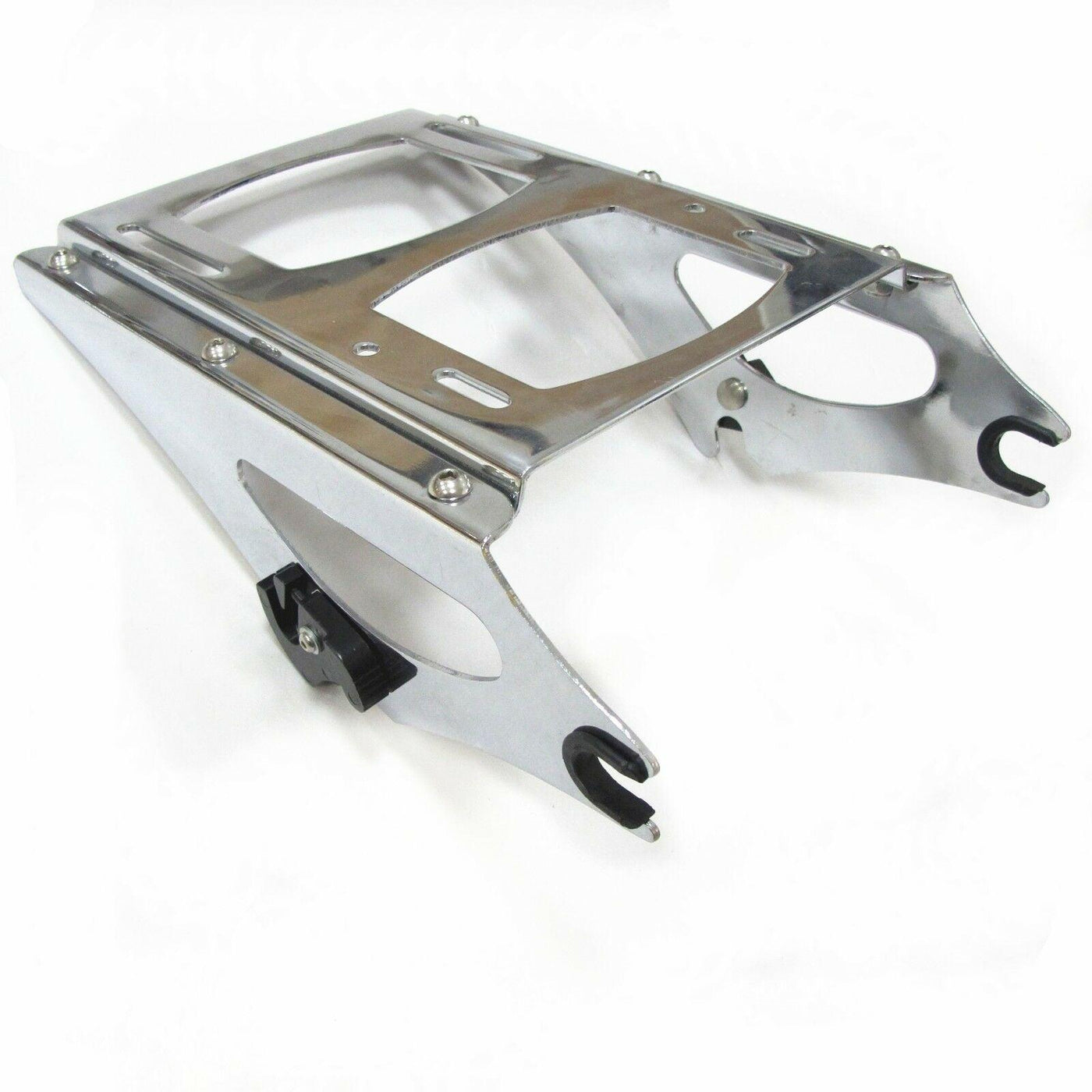 Chrome Two-Up Trunk Mounting Rack W/ docking hardware For 09-13 Harley Touring - Moto Life Products