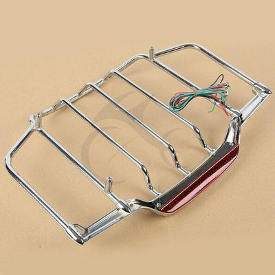 Chrome LED Lighte Luggage Rack Fit For Harley Touring Tour pak 14-21 Air Wing - Moto Life Products