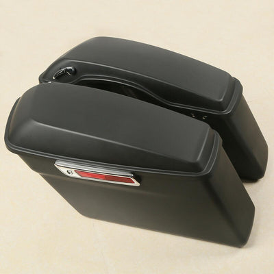 Hard Saddle Bags w/ Conversion Brackets Fit For Harley Softail 84-13 Matt Black - Moto Life Products