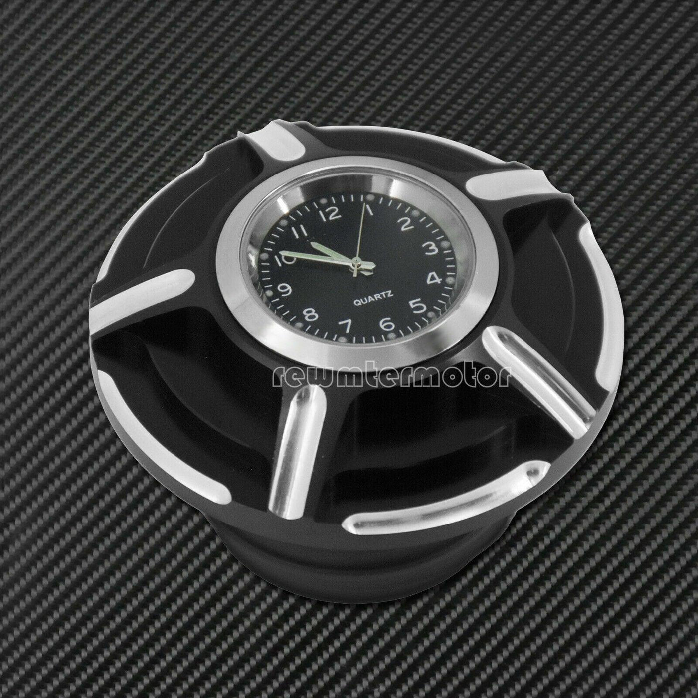 Motorcycle Billet Aluminum Gas Cap Fuel Tank Cover with Watch Fit For Harley - Moto Life Products