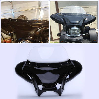 Universal Fairing Batwing Windshield w/Bracket For Harley Yamaha Motorcycle - Moto Life Products