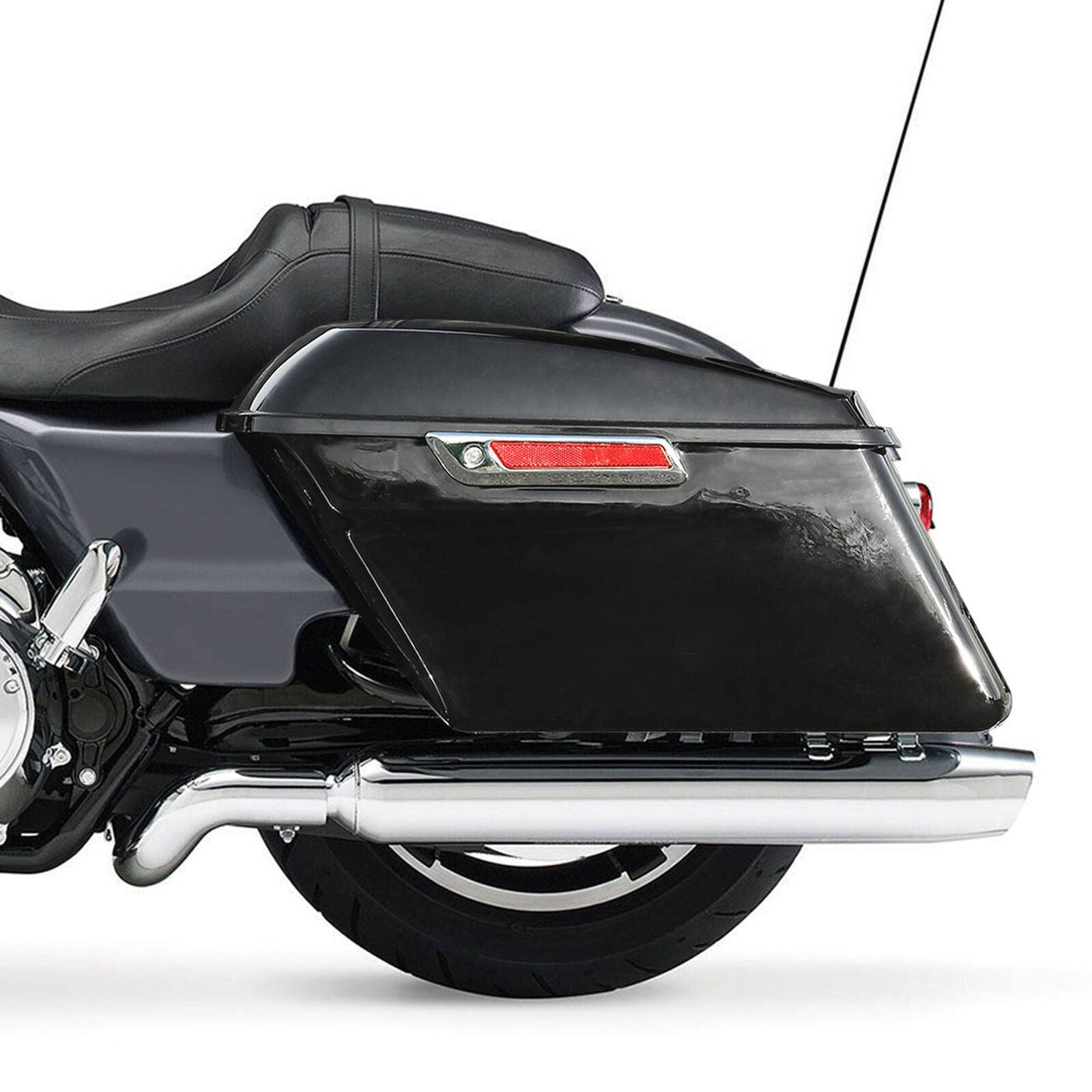 Vivid Black Hard Saddle Bags Saddlebags Fit For Harley Touring FLHR FLHT 93-13 - Moto Life Products