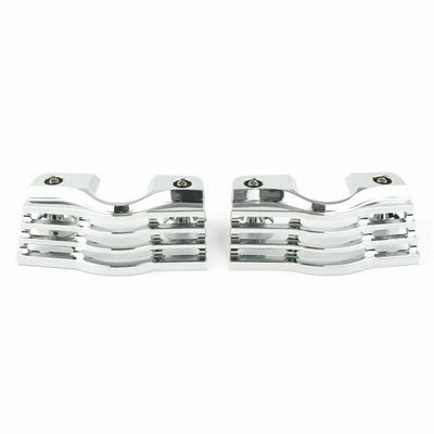 Chrome Finned Spark Slotted Plug-Head Cover For Harley 99-14 Electra Glide FLHR - Moto Life Products