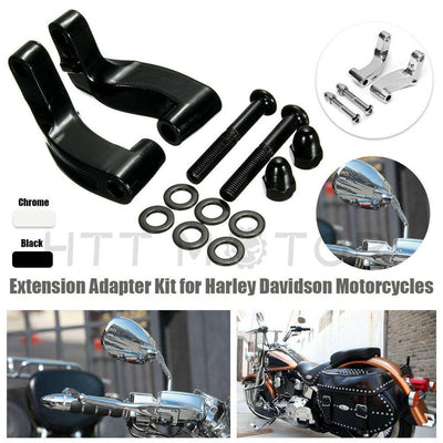 Black Mirror Relocation Extension Adapter FIT Harley Davidson Motorcycle US NEW - Moto Life Products