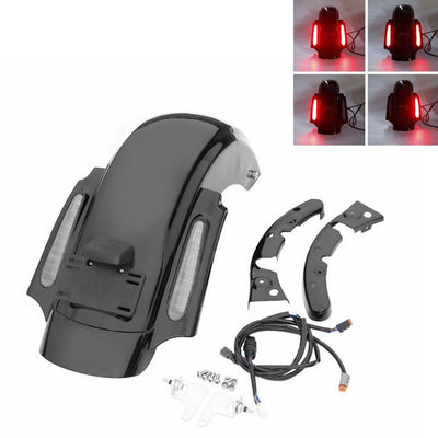 Black Rear Fender LED System Fit For Harley CVO Touring Electra Road Glide 09-13 - Moto Life Products