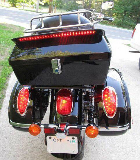 Tour Pack Trunk Tail Luggage Box W/ Light + Top rack + Backrest For Harley Honda - Moto Life Products