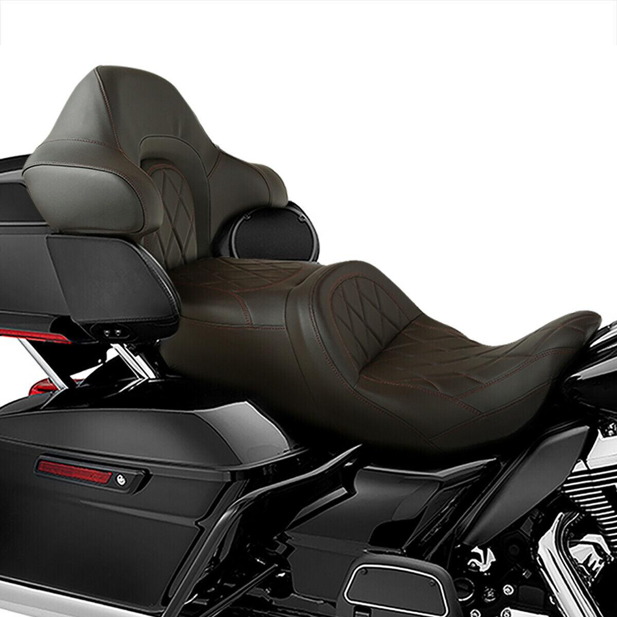 Driver Passenger Seat &Backrest Pad Fit For Harley Street Road Glide King 14-22 - Moto Life Products