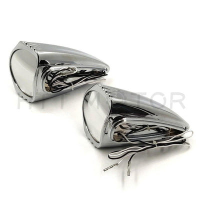 Chrome Pig Spotter 2 Mirrors - Spotters Mirror Set (Built in LED Turn Signals) - Moto Life Products