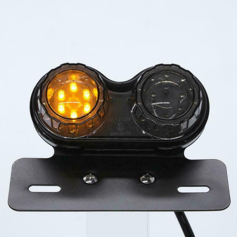 Motorcycle LED Brake Tail Light Turn Signal License Plate Black For Cafe Racer - Moto Life Products