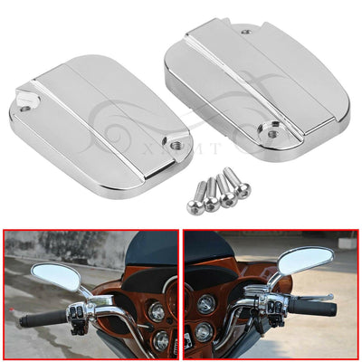 Chrome Brake Clutch Master Cylinder Cover For Harley Touring Electra Road Glide - Moto Life Products