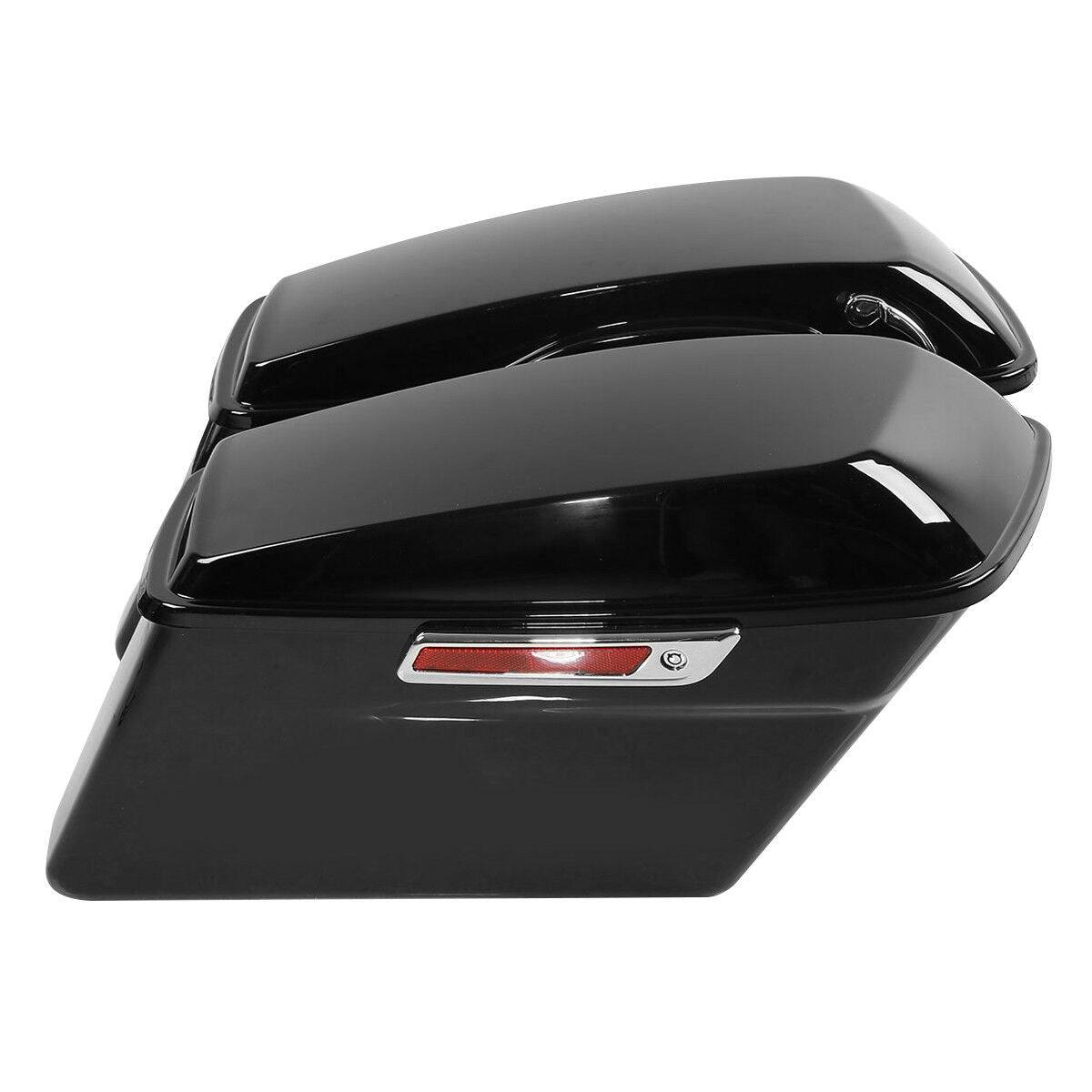 Black Hard Saddlebags Fit For Harley Heritage Softail Fatboy Deluxe 1984-2017 16 - Moto Life Products