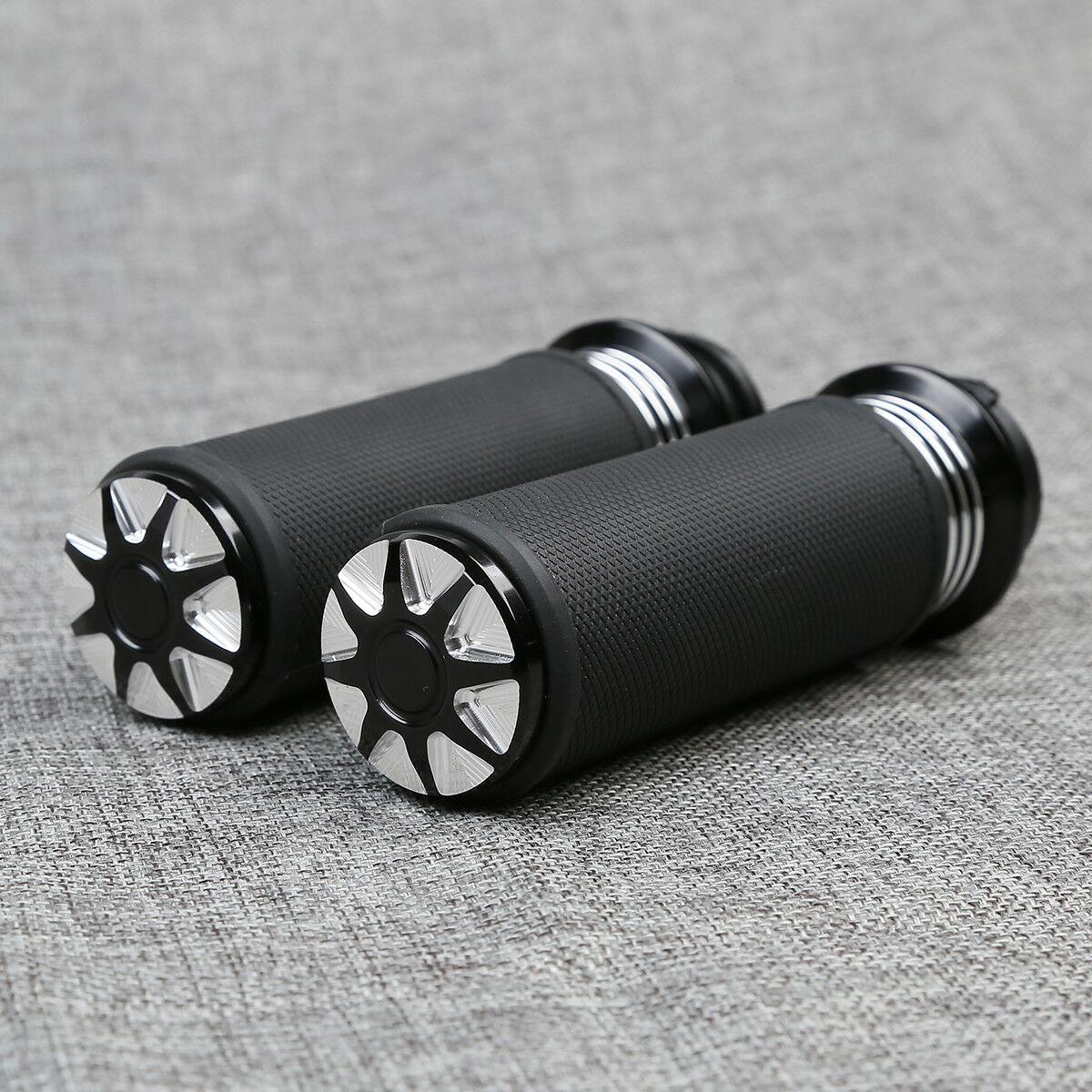 New Black 1'' CNC Handlebar Hand Grips For Harley Sportster XL 883 1200 96-Later - Moto Life Products