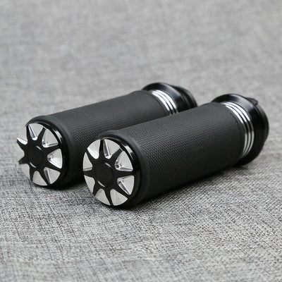 New Black 1'' CNC Handlebar Hand Grips For Harley Sportster XL 883 1200 96-Later - Moto Life Products