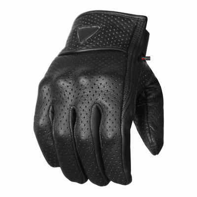 Men's Motorcycle Gloves Premium Leather Perforated Protective Armor Knuckle for - Moto Life Products