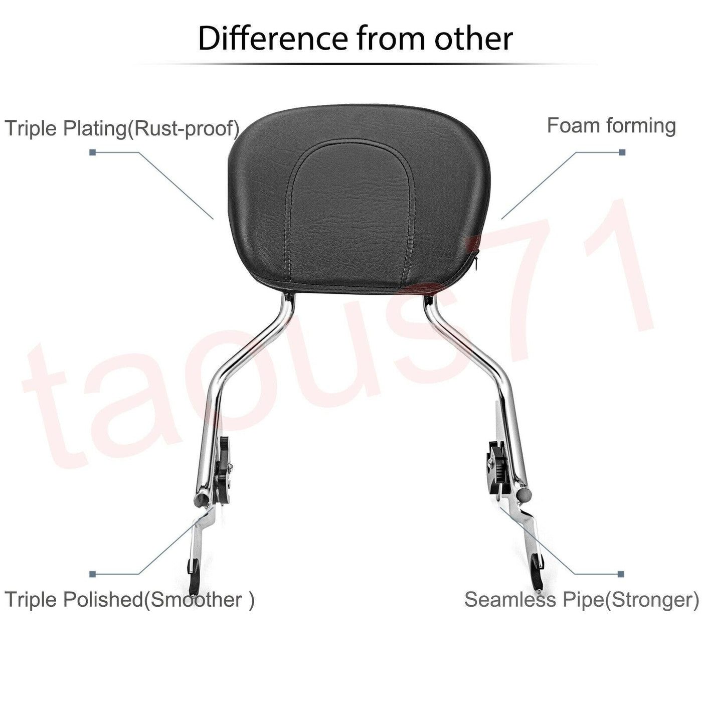 Detachable Backrest Sissy Bar w/ Stealth Luggage Rack For Harley Touring 09-21 - Moto Life Products
