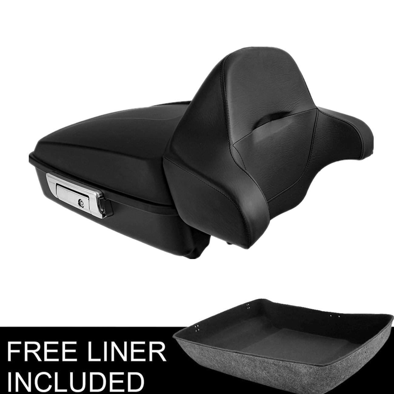 Matte Black Chopped Pack Trunk Backrest Fit For Harley Tour Pak Road Glide 14-22 - Moto Life Products