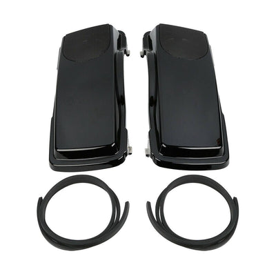 Vivid Black Saddlebag Lids 5x7''Speakers Fit For Harley Touring Models 93-13 12 - Moto Life Products