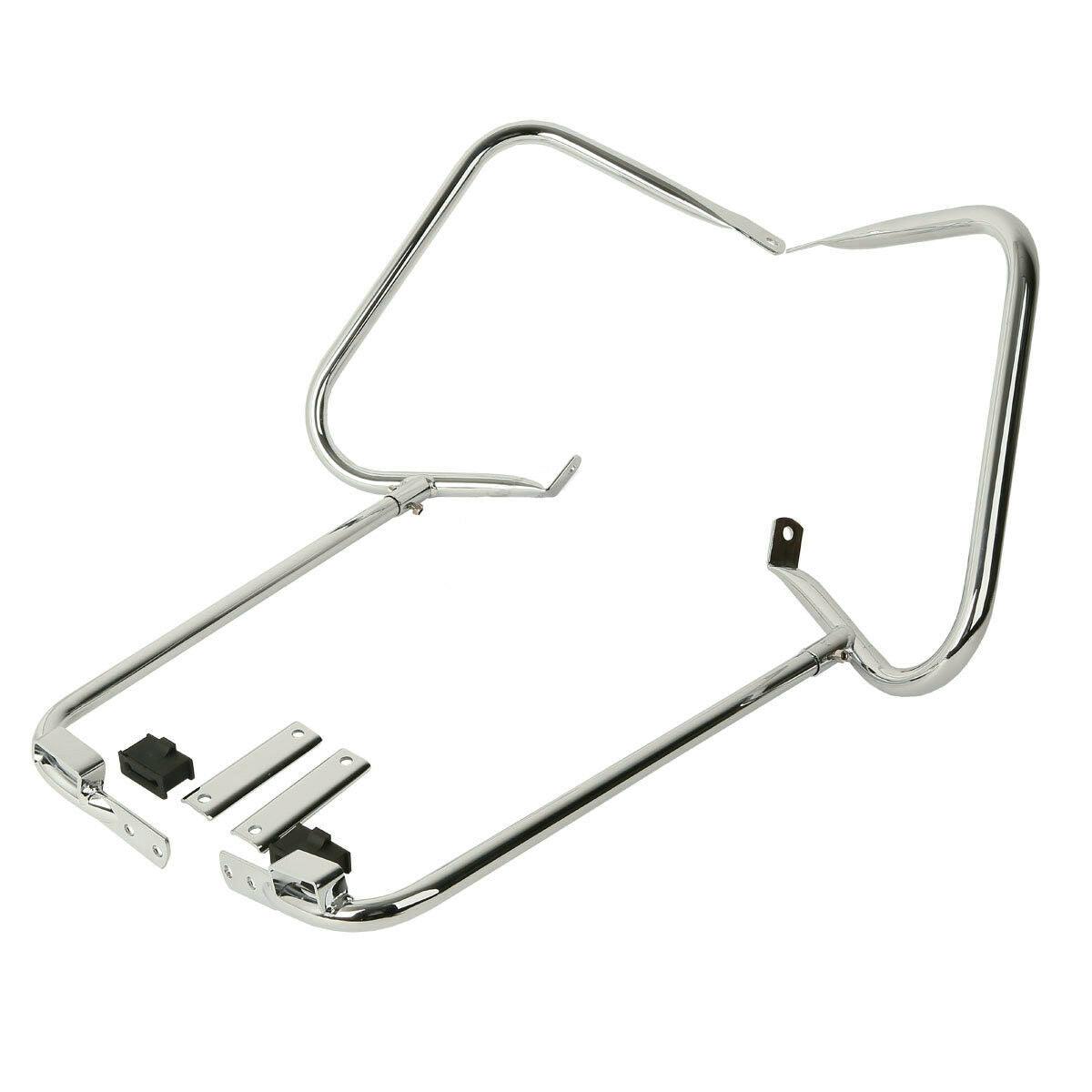Chrome Saddlebags Guard Bracket Fit For Harley Touring Road Electra Glide 97-08 - Moto Life Products
