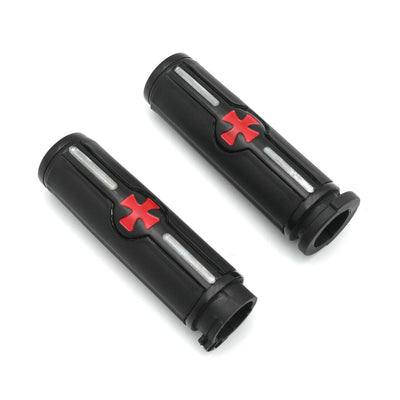 Black Cross 1" 25mm Hand grips For Harley Davidson Customs Dyna Softail Touring - Moto Life Products