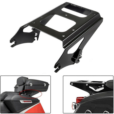 Black Two Up Tour Pack Mounting Luggage Rack Fit For Harley Electra Glide 09-13 - Moto Life Products