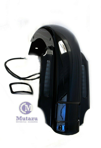 Mutazu CVO 4" Extended Rear Fender w LED & Wire Harness for 93-08 Harley Touring - Moto Life Products