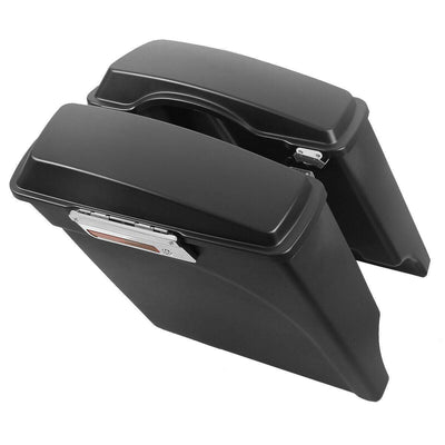 Matt 5" Stretched Hard Saddlebags & Rear LED Fender Fit For Harley Touring 09-13 - Moto Life Products