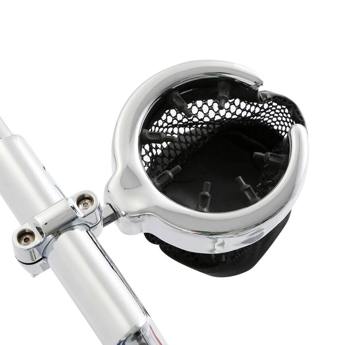 Universal Motorcycle Handlebar Cup Holder Chrome Drink Basket Fit For Harley - Moto Life Products