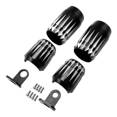 Black Fork Slider Covers Fit For Harley Touring Road King Street Glide 84-13 12 - Moto Life Products