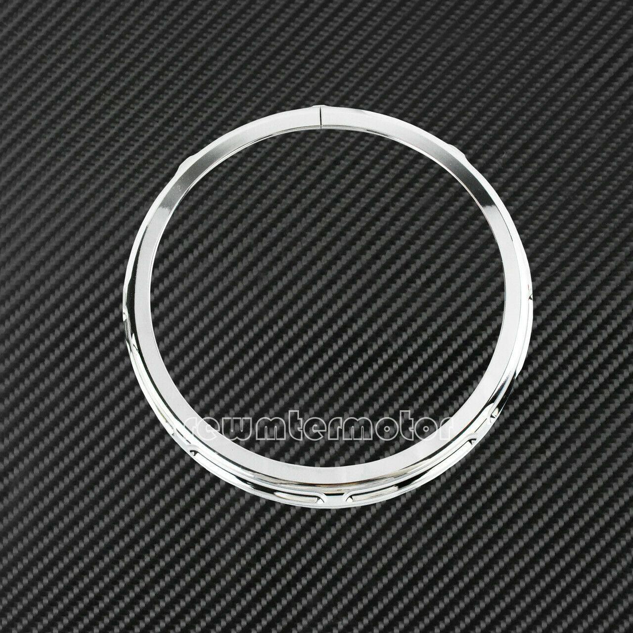 Chrome 7'' Burst Headlight Trim Ring Fit For Harley Touring Road King Trike 2013 - Moto Life Products