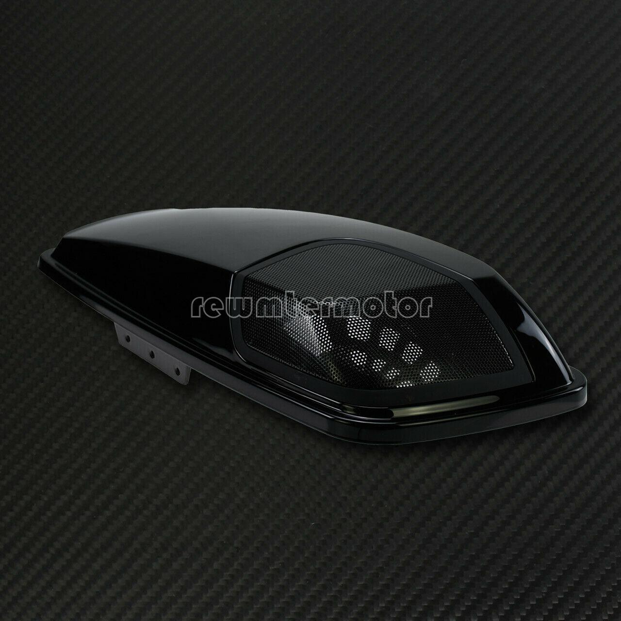 Black Saddlebag Speaker Lids Fit For Touring Street Electra Glide FLHX 2014-2021 - Moto Life Products